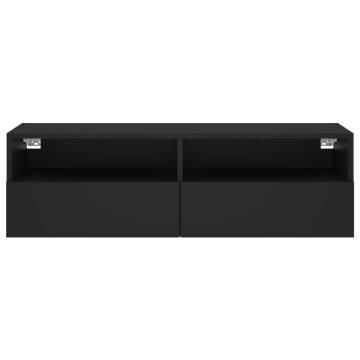 Black TV Wall Cabinet 100x30x30 cm - Stylish Storage Solution