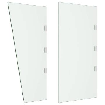 2 Piece Side Panels for Door Canopy - Tempered Glass - Hipomarket