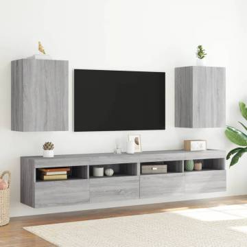 Grey Sonoma TV Wall Cabinet - Space-Saving Design | HipoMarket