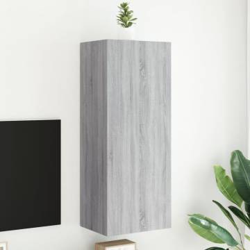 Stylish Grey Sonoma TV Wall Cabinet - Space-Saving Solution