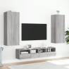 Stylish Grey Sonoma TV Wall Cabinet - Space-Saving Solution