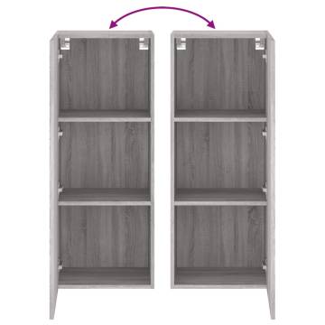 Stylish Grey Sonoma TV Wall Cabinet - Space-Saving Solution