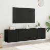 Stylish Black Wall-Mounted TV Cabinets - 2 pcs 80x30x41 cm