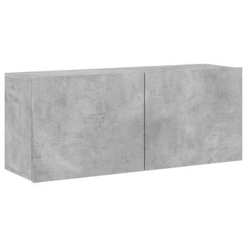 Stylish Wall-Mounted TV Cabinet - Concrete Grey - 100x30x41 cm