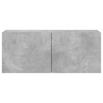 Stylish Wall-Mounted TV Cabinet - Concrete Grey - 100x30x41 cm