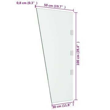 2 Piece Side Panels for Door Canopy - Tempered Glass - Hipomarket