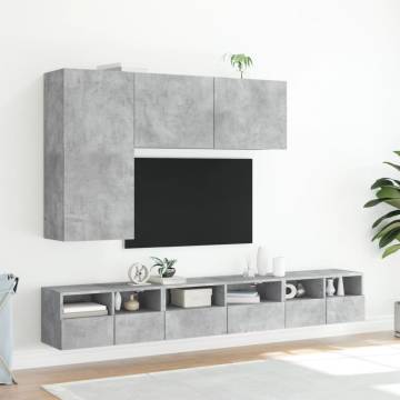 Stylish Wall-Mounted TV Cabinet - Concrete Grey - 100x30x41 cm