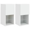 Stylish White TV Cabinets with LED Lights - 2 pcs