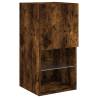 Stylish TV Cabinet with LED Lights - Smoked Oak Design