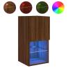 Stylish TV Cabinets with LED Lights - 2 pcs Brown Oak