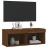 Stylish TV Cabinet with RGB LED Lights - Brown Oak 80x30x30 cm