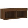 Stylish TV Cabinet with RGB LED Lights - Brown Oak 80x30x30 cm