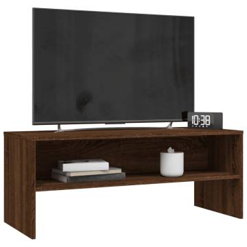 Stylish Brown Oak TV Cabinet - Engineered Wood 100x40x40 cm