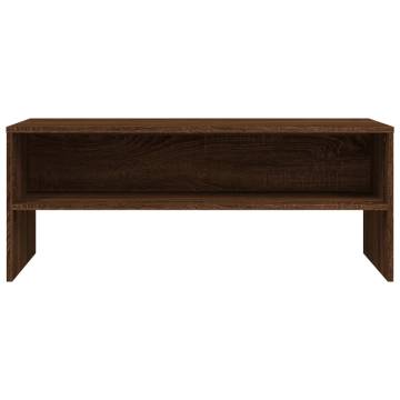 Stylish Brown Oak TV Cabinet - Engineered Wood 100x40x40 cm