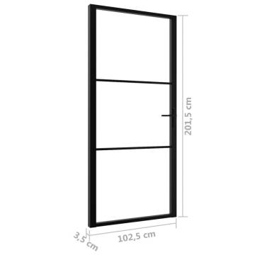 Interior Door ESG Glass & Aluminium 102.5x201.5 cm Black