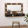 Mirror Cabinet with LED Brown Oak 90x31.5x62 cm Colour brown oak Quantity in Package 1 