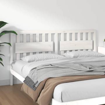 Stylish White Bed Headboard - Solid Pine Wood 185.5x4x100 cm