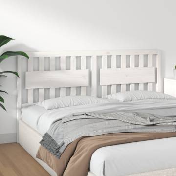 Stylish White Bed Headboard - Solid Pine Wood 185.5x4x100 cm