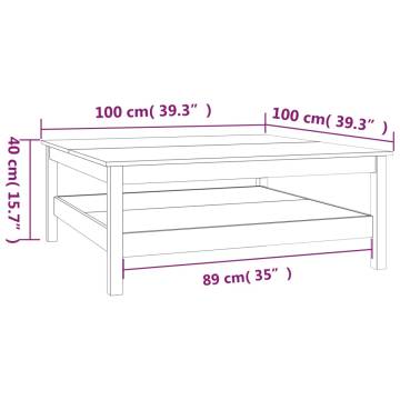 Stylish Solid Pine Coffee Table - 100x100x40 cm | Hipomarket