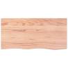 Light Brown Wall Shelf - Solid Oak | 100x50x(2-6) cm