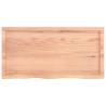 Light Brown Wall Shelf - Solid Oak | 100x50x(2-6) cm