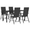 5 Piece Garden Dining Set - Black Poly Rattan | HipoMarket