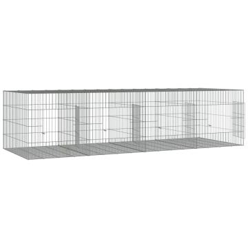 4-Panel Rabbit Cage - Durable Galvanised Iron 217x79x54 cm