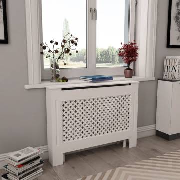 Stylish White Radiator Cover 112x19x81.5 cm - Hipomarket