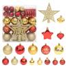 70 Piece Christmas Bauble Set Gold and Red Colour gold Quantity in Package 1 