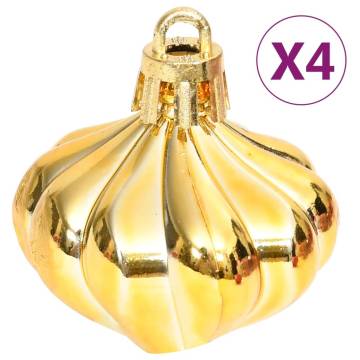 70 Piece Christmas Bauble Set - Gold & Red | Hipomarket