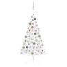 Artificial Half Pre-lit Christmas Tree with Ball Set White 120 cm Colour white and rose Size 120 x 68 cm Quantity in Package 1 Number of Branch Tips 