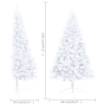 Artificial Half Pre-lit Christmas Tree with Ball Set - 120 cm White