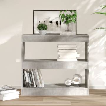 Book Cabinet & Room Divider - Concrete Grey 80x30x72 cm