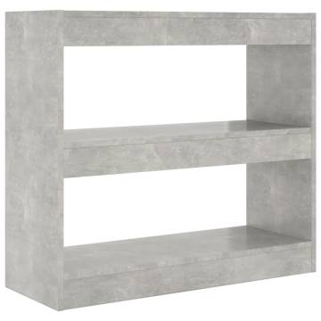 Book Cabinet & Room Divider - Concrete Grey 80x30x72 cm