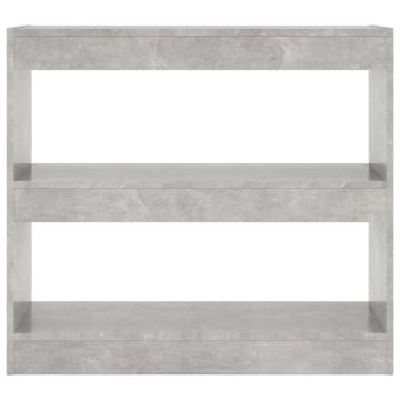 Book Cabinet & Room Divider - Concrete Grey 80x30x72 cm