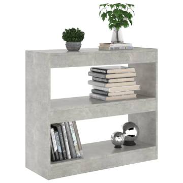 Book Cabinet & Room Divider - Concrete Grey 80x30x72 cm