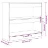 Book Cabinet & Room Divider - Concrete Grey 80x30x72 cm