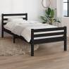 Bed Frame Black Solid Wood 90x200 cm Colour black Size 90 x 200 cm 