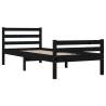 Black Solid Wood Bed Frame 90x200 cm - Stylish & Sturdy