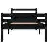 Black Solid Wood Bed Frame 90x200 cm - Stylish & Sturdy