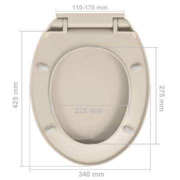 Soft-Close Toilet Seat Apricot Oval - Durable & Stylish