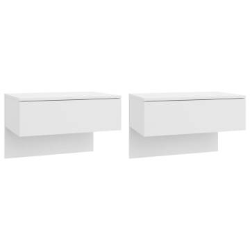 Wall-mounted Bedside Cabinets - Space-Saving White Set