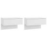 Wall-mounted Bedside Cabinets - Space-Saving White Set