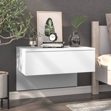 Wall-mounted Bedside Cabinets - Space-Saving White Set