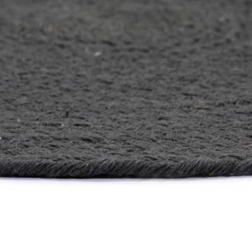 6 Pcs Dark Grey Round Cotton Placemats - Handmade Quality