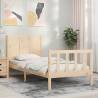 Solid Wood Bed Frame with Headboard - Small Single Size