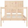 Solid Wood Bed Frame with Headboard - Small Single Size