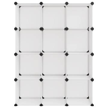 Storage Cube Organiser - 12 Cubes Transparent PP | HiPoMarket