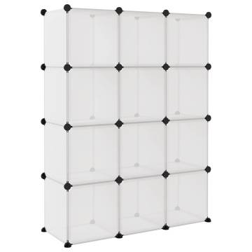 Storage Cube Organiser - 12 Cubes Transparent PP | HiPoMarket