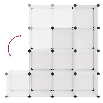 Storage Cube Organiser - 12 Cubes Transparent PP | HiPoMarket